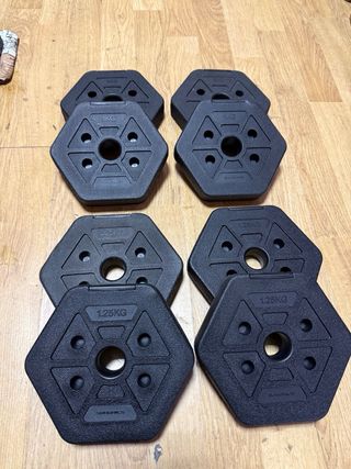 Lote discos hexagonales 3kg. 18kg en total