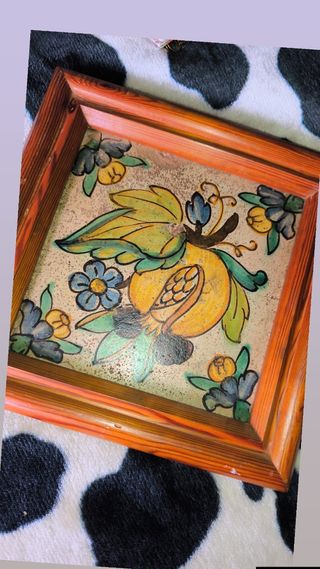 Ladrillo antiguo pintado a mano