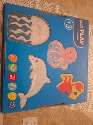 Puzzle animales marinos madera