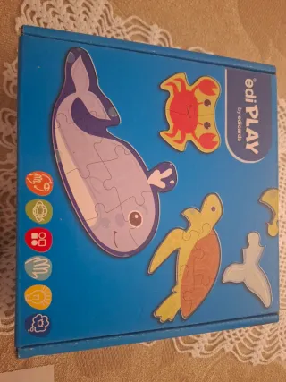 Puzzle animales marinos madera