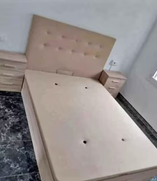 Cama canapé madera y tela