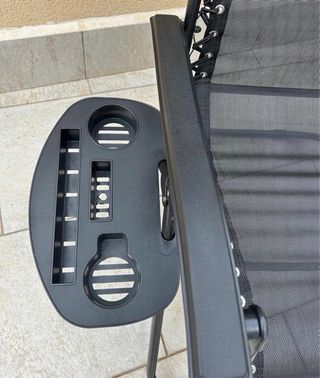 Tumbona reclinable plegable negra