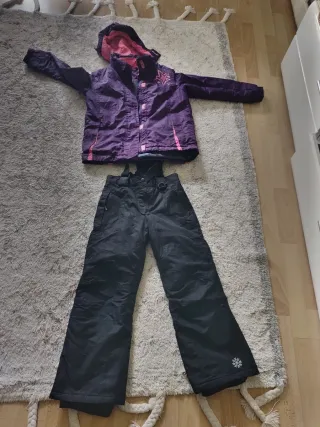 Conjunto Ropa Nieve Niña Morado/Negro