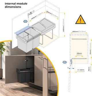 EMUCA - Cubos de Basura bajo Fregadero con fijació