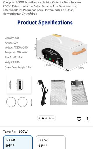 Esterilizador Calor Seco Alta Temp CH-360T 300W