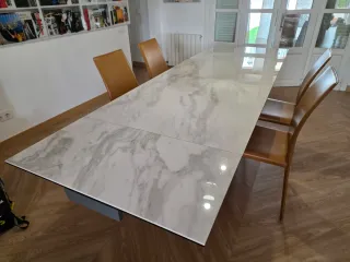 Mesa comedor 180x90 extensible mármol