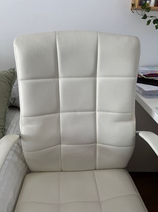 Silla de escritorio piel sintética blanca