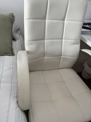 Silla de escritorio piel sintética blanca