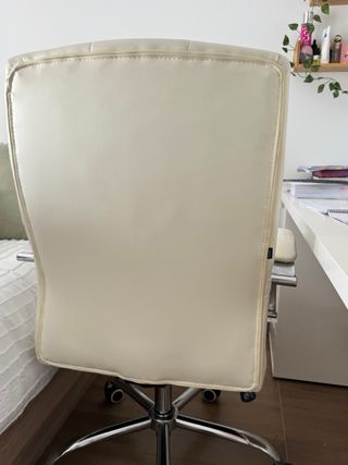 Silla de escritorio piel sintética blanca