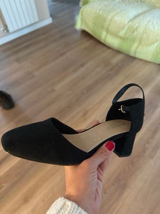 Zapatos tacón Marypaz ante negros talla 37