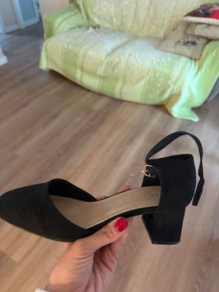 Zapatos tacón Marypaz ante negros talla 37