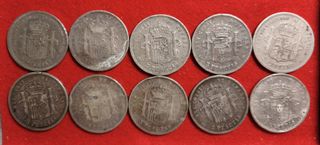 Lote 10 Monedas Plata Alfonso XIII
