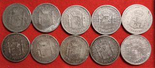 Lote 10 Monedas Plata Alfonso XIII