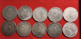Lote 10 Monedas Plata Alfonso XIII