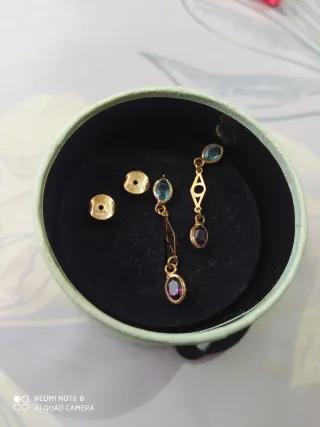 Pendientes antiguos plata bañados en oro