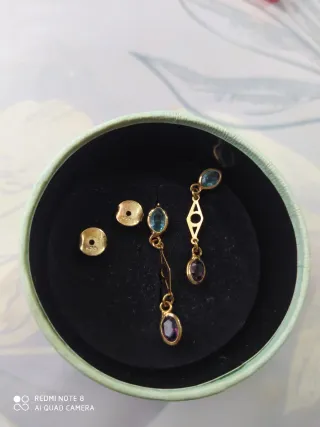 Pendientes antiguos plata bañados en oro