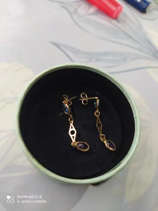 Pendientes antiguos plata bañados en oro