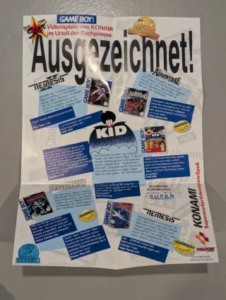 Póster Game Boy Konami Ausgezeichnet!