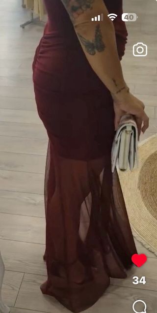 Vestido granate boda evento fiesta