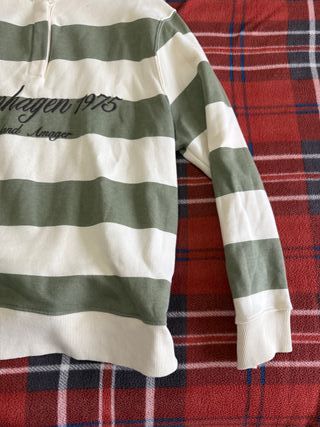 Sudadera Zara rayas verde y blanco