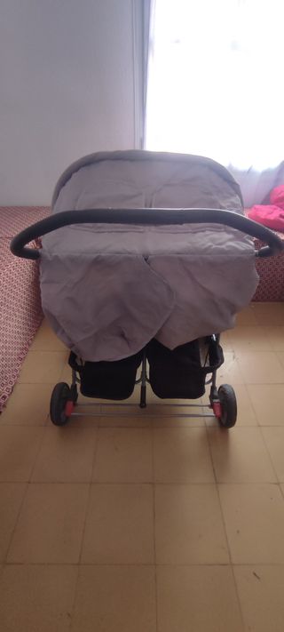 Carrito gemelar negro