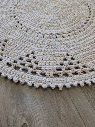 Alfombra redonda crochet 110 cm
