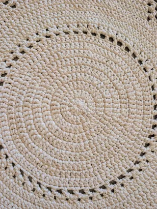 Alfombra redonda crochet 110 cm