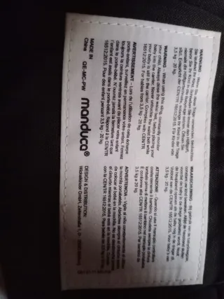 Mochila Portabebés Manduca Negra