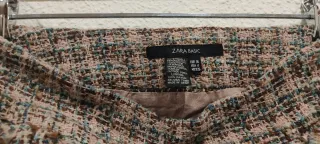 Falda evasé corta de tweed