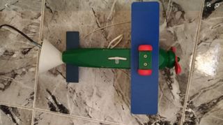 Candeeiro Avião Madeira Azul e Verde