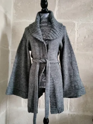 Cardigan in Alpaca Grigio Taglia Unica