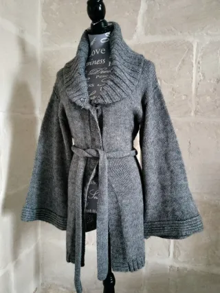Cardigan in Alpaca Grigio Taglia Unica
