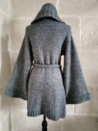 Cardigan in Alpaca Grigio Taglia Unica