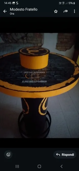 Tavolo alto Ceres metallo nero consegna a mano