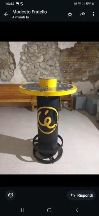 Tavolo alto Ceres metallo nero consegna a mano