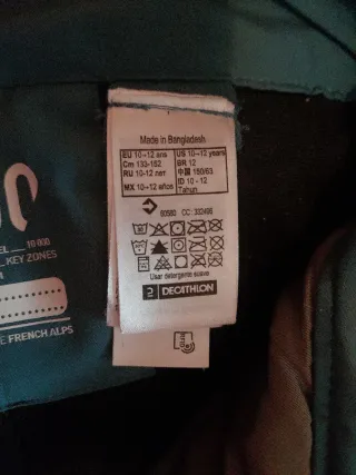 Pantalones de esquí Decathlon niño 10/12 años