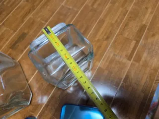 Set 2 vasi vetro con tappo blu