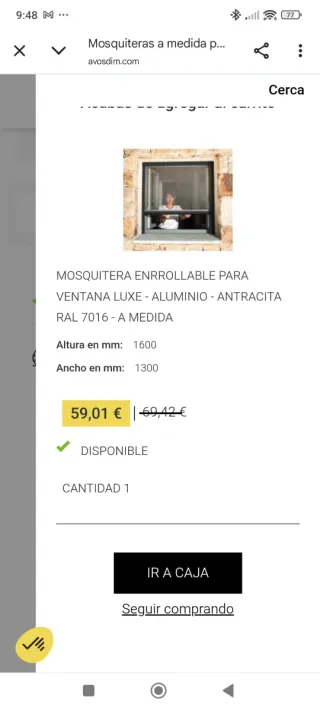 Mosquitera enrollable