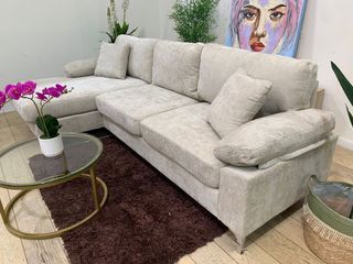Sofá Modular Beige con Chaise Longue