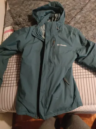 Abrigo impermeable Columbia verde azulado