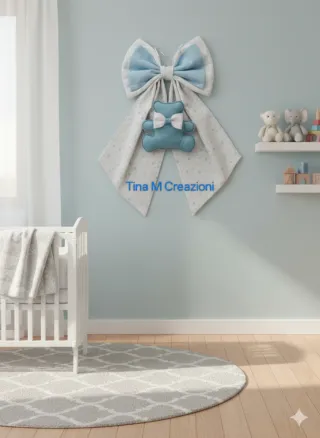 Fiocco nascita orsetto cotone