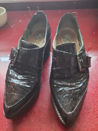 Zapatos marrones tacón corrido Talla 37