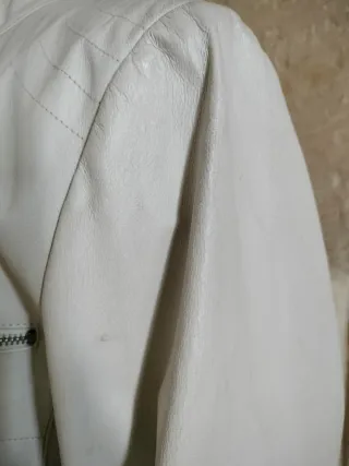 Giacca vera pelle beige