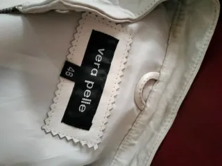 Giacca vera pelle beige