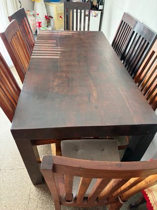 Tavolo e 8 Sedie in Legno Massello