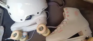 Patines Quad Axelo 100x Blancos Rosas. Talla 39.