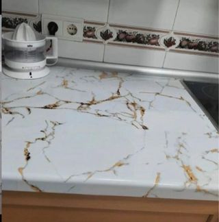 Rollo Adhesivo Mármol Dorado Nuevo