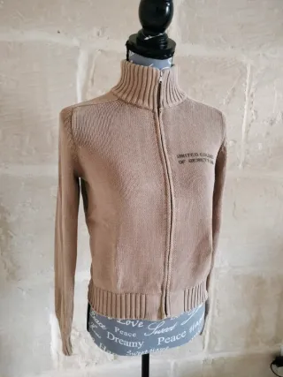 Maglione zip United Colors of Benetton beige