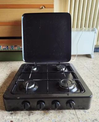 Fogon de gas negro con mandos