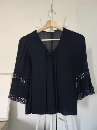 Camisa Mango Azul Marino Nueva